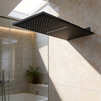 Zwarte Inbouw Regendouche met Extra Brede Stortdouche