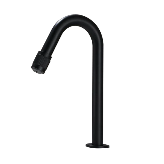 Zwarte fontein kraan – koud water – hoogte 21 cm (uitloop 10 cm)