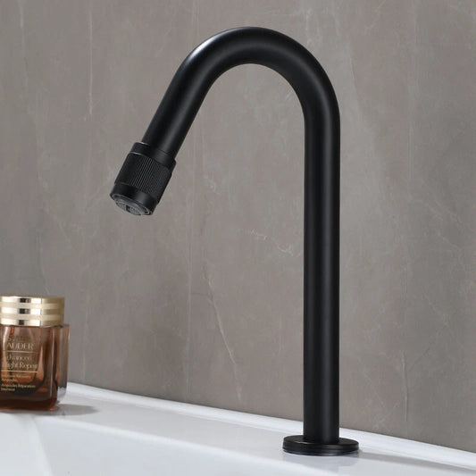 Zwarte fontein kraan – koud water – hoogte 21 cm (uitloop 10 cm)