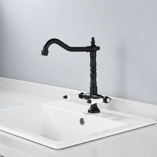 Country Nostalgic Kitchen Faucet in Black