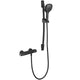 Zwarte thermostatische badkraan met handdouche en glijstang