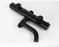 Zwarte opbouw regendouche met thermostaat