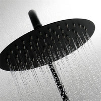 Zwarte opbouw regendouche met thermostaat