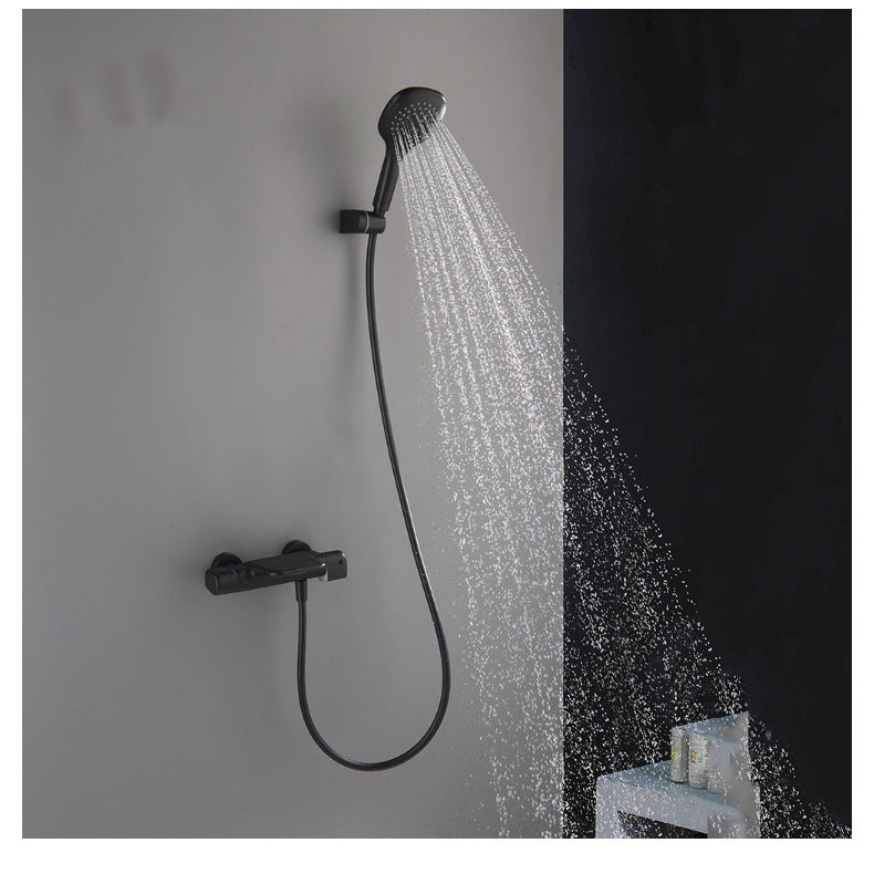 Thermostatische waterval badkraan met handdouche – mat zwart