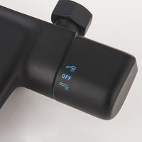 Thermostatische waterval badkraan met handdouche – mat zwart