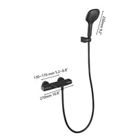 Thermostatische waterval badkraan met handdouche – mat zwart