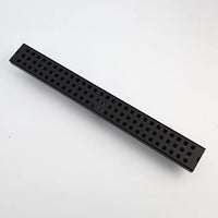 Zwarte vloerdrain met onderaansluiting – 60 cm