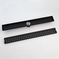 Zwarte vloerdrain met onderaansluiting – 60 cm