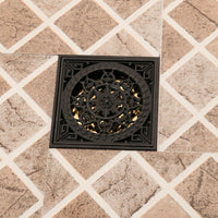 Zwarte vloerput/doucheput 10×10 cm met stankafsluiter