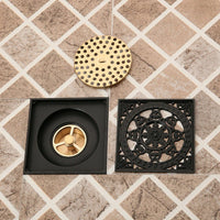 Zwarte vloerput/doucheput 10×10 cm met stankafsluiter