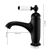 Zwarte nostalgische wastafelkraan met keramische hendel