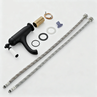 Zwarte nostalgische wastafelkraan met keramische hendel