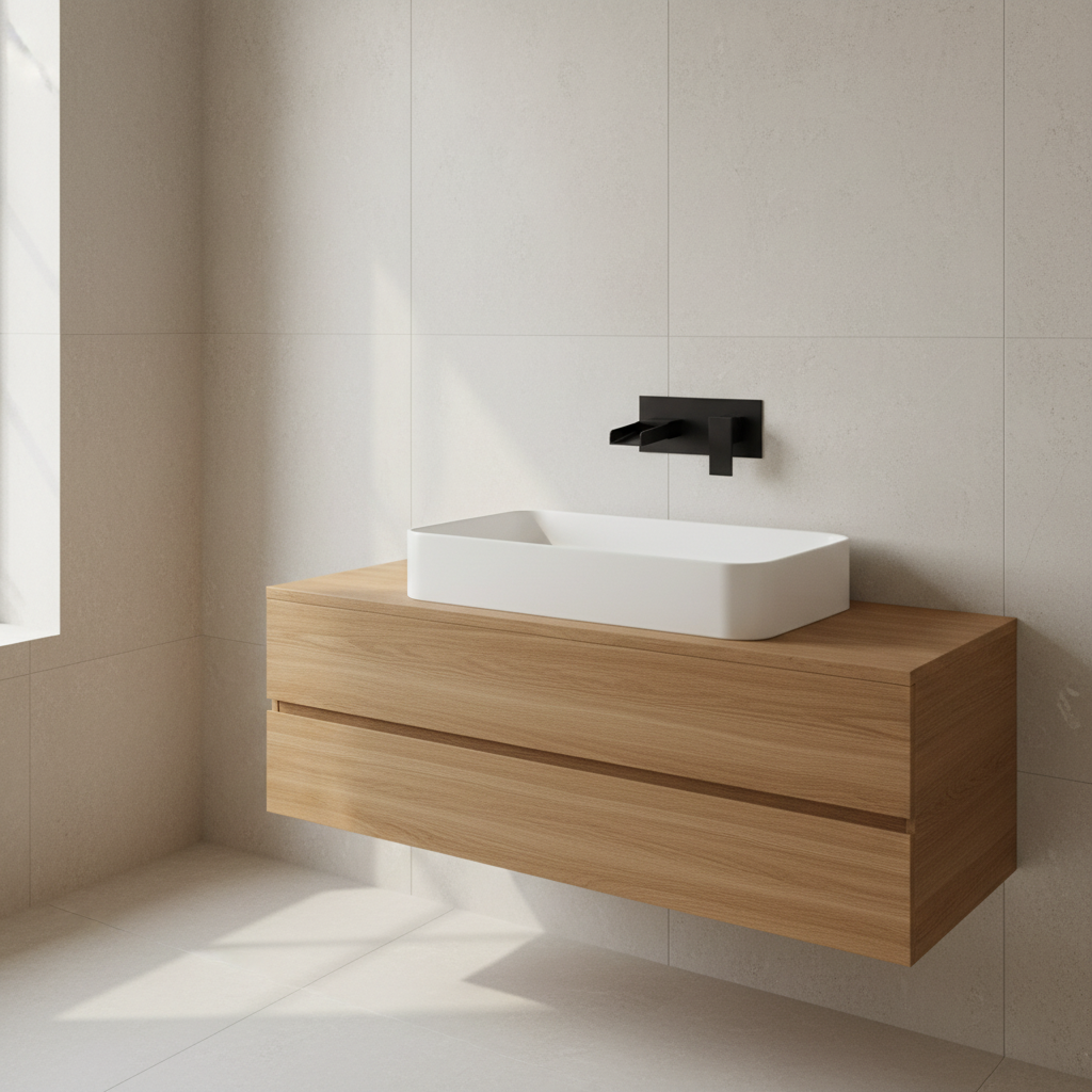 Luxe zwarte inbouw watervalkraan