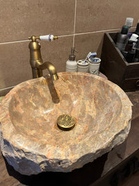 Landelijke wastafelkraan – Bronskleurig