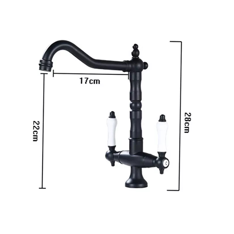 Landelijke Nostalgische Keukenkraan in Zwart