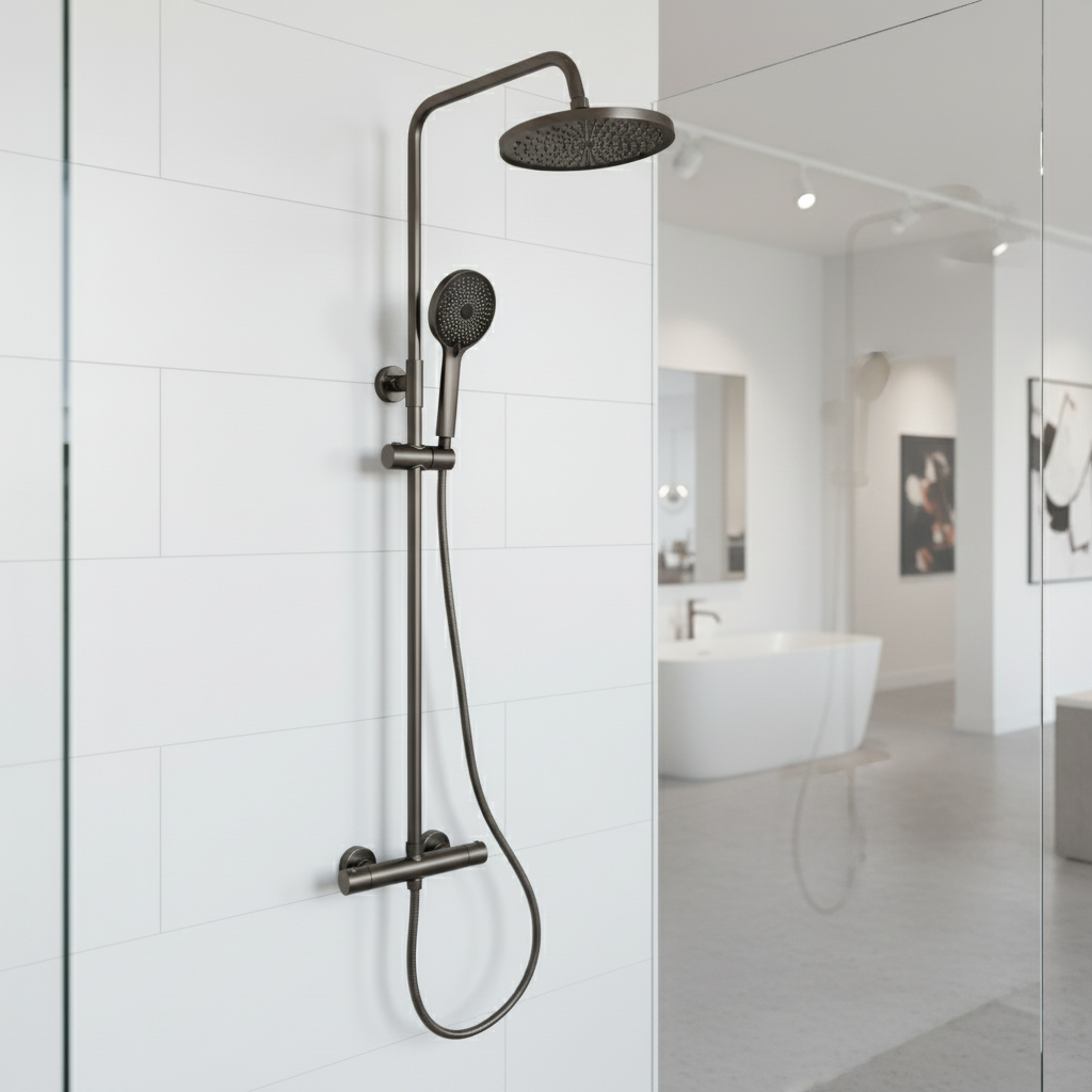 Gun Metal Thermostatische Regendouche