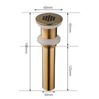 Goudkleurige wastafel afvoer niet sluitbaar