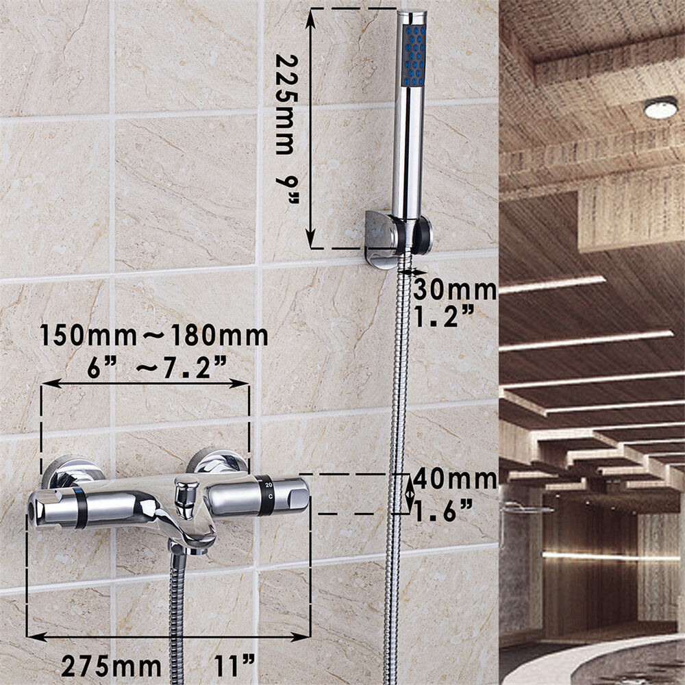 Chroom thermostatische badkraan voor badkamer