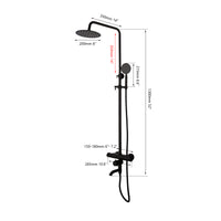 Zwarte thermostatische douche-set