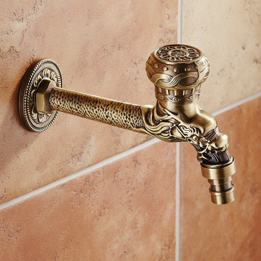 Tapkraantje koud water brons