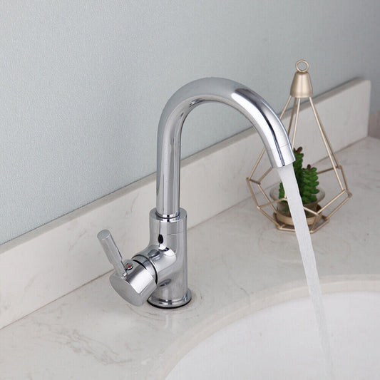 Beautiful chrome washbasin tap with swivel spout