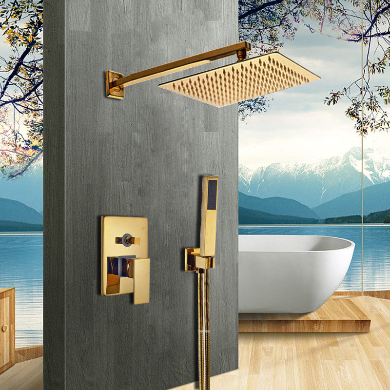 Gouden inbouw douche-set