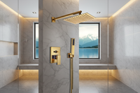 Luxe gouden inbouwdoucheset