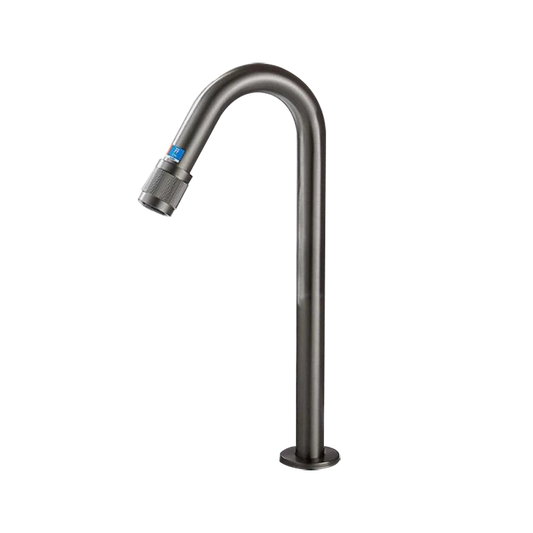 Gun metal koudwater fonteinkraan – bediening aan de uitloopGun metal koudwater fonteinkraan – bediening aan de uitloop