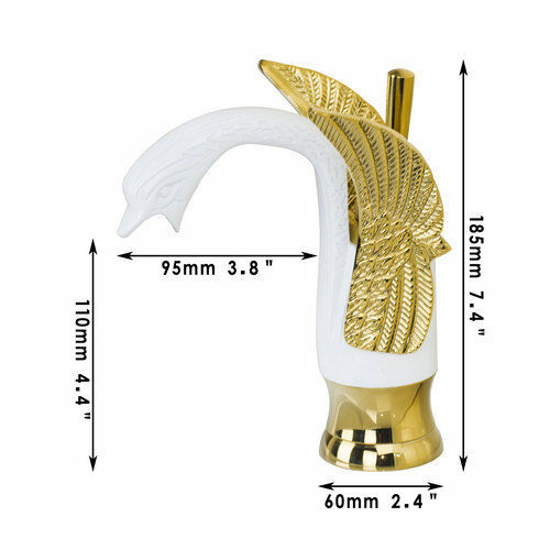 Goud witte zwaan kraan