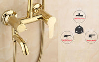 Gouden opbouw douche