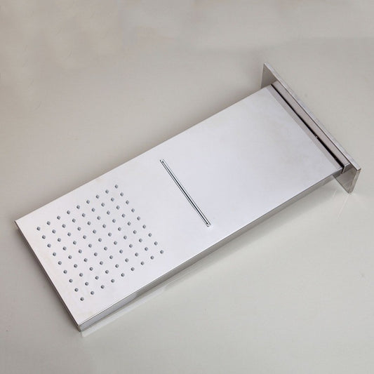 Großer rechteckiger Regenduschkopf Chrom mit Wasserfall