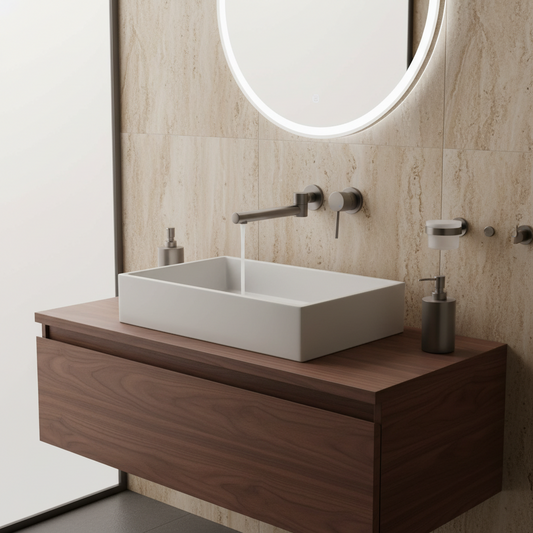 Gun metal swivel wall tap