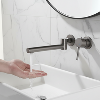 Gun metal swivel wall tap