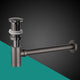 Modern gun metal siphon with pop-up click drain