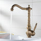 Landelijke keukenkraan bronskleur met hoge uitloop