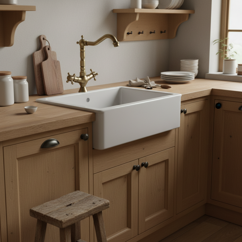 Retro Nostalgische Keukenkraan in Antiek Brons