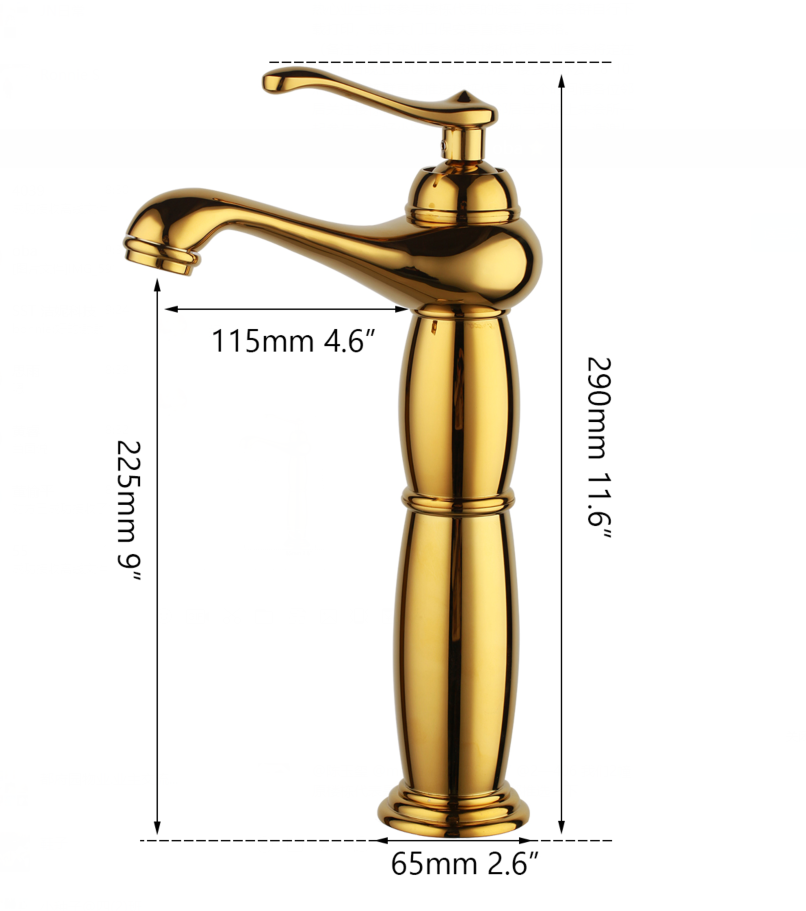 Gouden opbouw douche-set