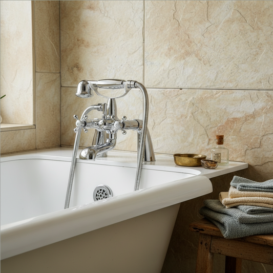 Country chrome bath rim tap