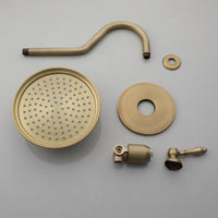 Landelijke inbouw regendouche set – Bronskleur – 22 cm douchekop