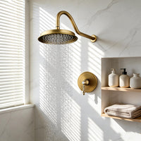 Landelijke inbouw regendouche set – Bronskleur – 22 cm douchekop