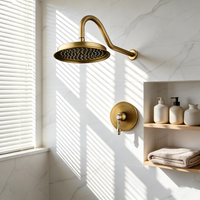 Landelijke inbouw regendouche set – Bronskleur – 22 cm douchekop