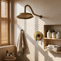 Badique Landelijke inbouw regendouche set – Bronskleur – 22 cm douchekop