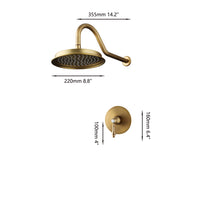 Landelijke inbouw regendouche set – Bronskleur – 22 cm douchekop