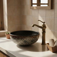 Landelijke wastafelkraan | Bronzen afwerking