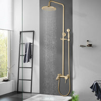 Goud geborstelde opbouw douche