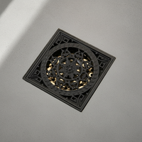 Zwarte vloerput/doucheput 10×10 cm met stankafsluiter