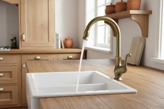 Nostalgische bronzen keukenkraan