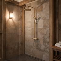 Nostalgische thermostatische bronskleurige regendouche