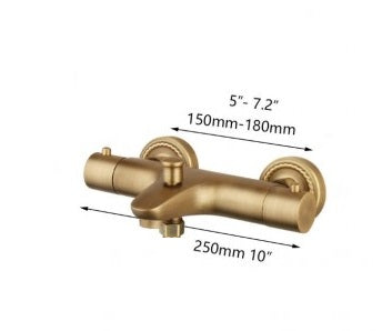 Bronze-colored thermostatic bath tap