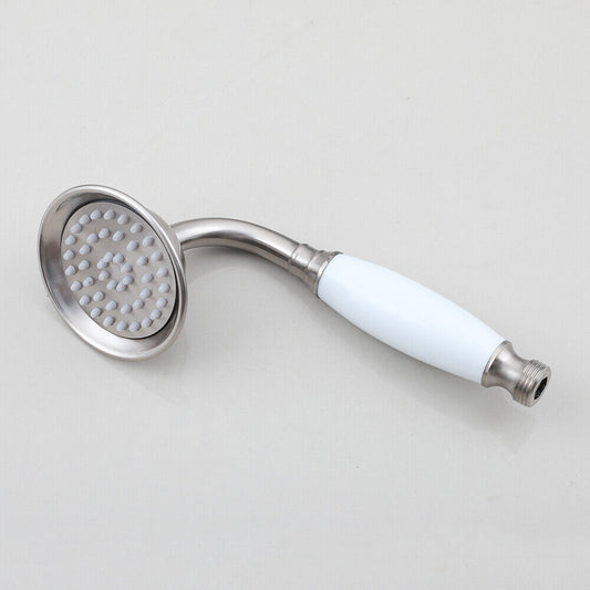 Badique Geborsteld nikkel handdouche met wit keramiek nostalgisch